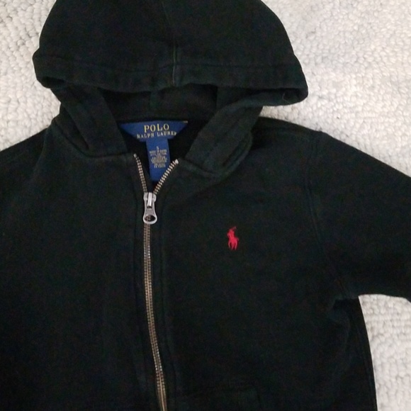 black and red polo sweatshirt